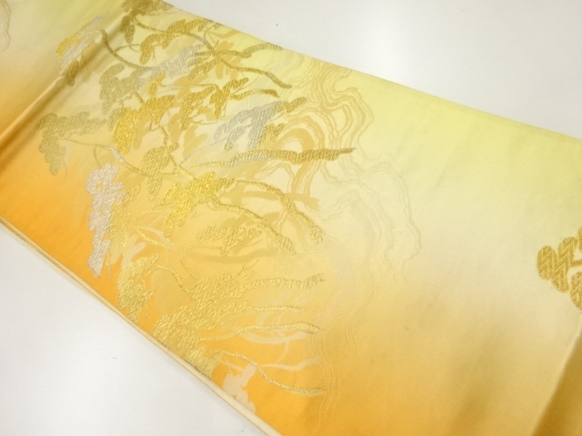 JAPANESE KIMONO / ANTIQUE FUKURO OBI / SILK / WOVEN PINE